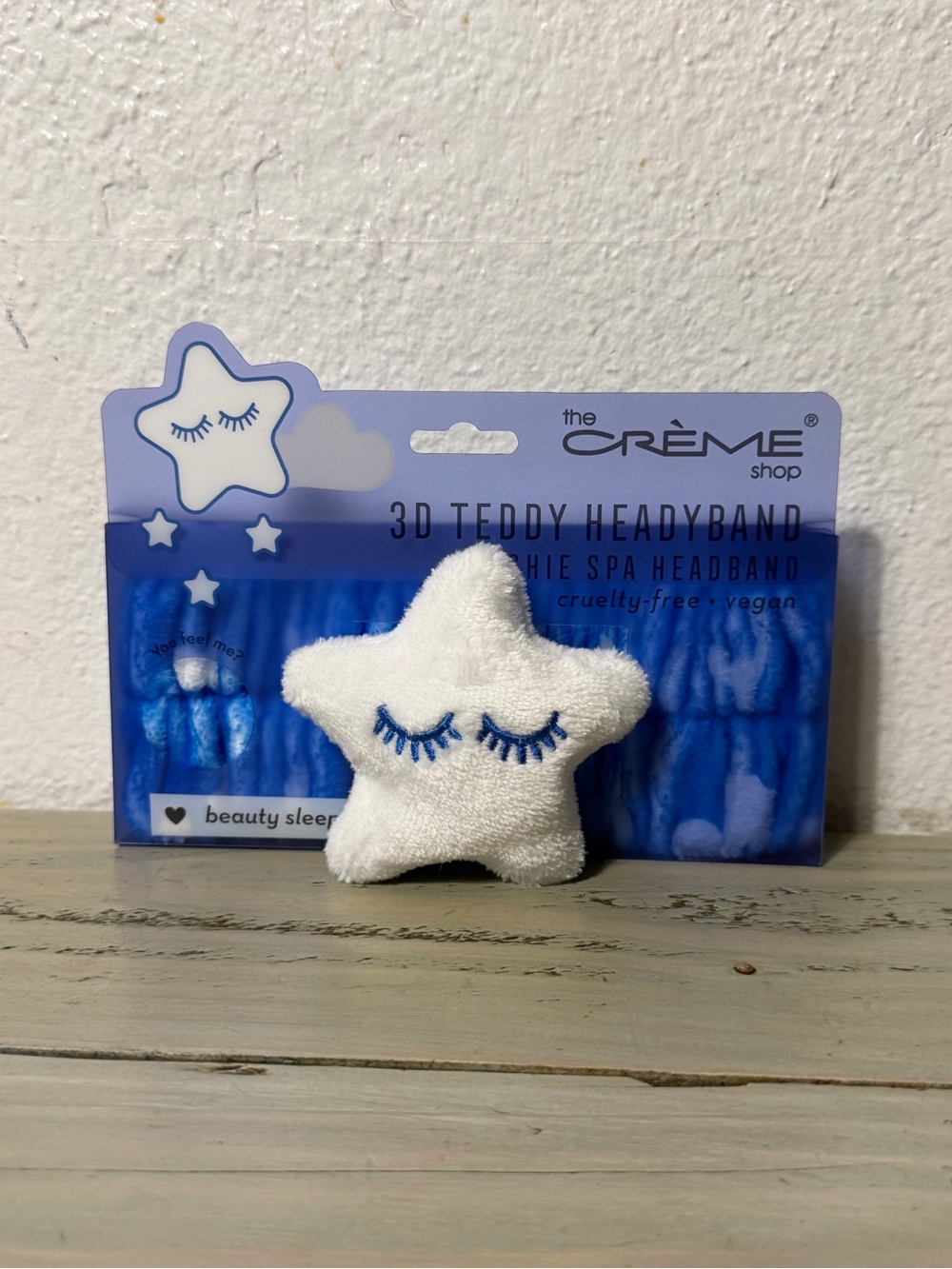 The Crème Shop White Star 3D Teddy Headband - Plush Spa Headband